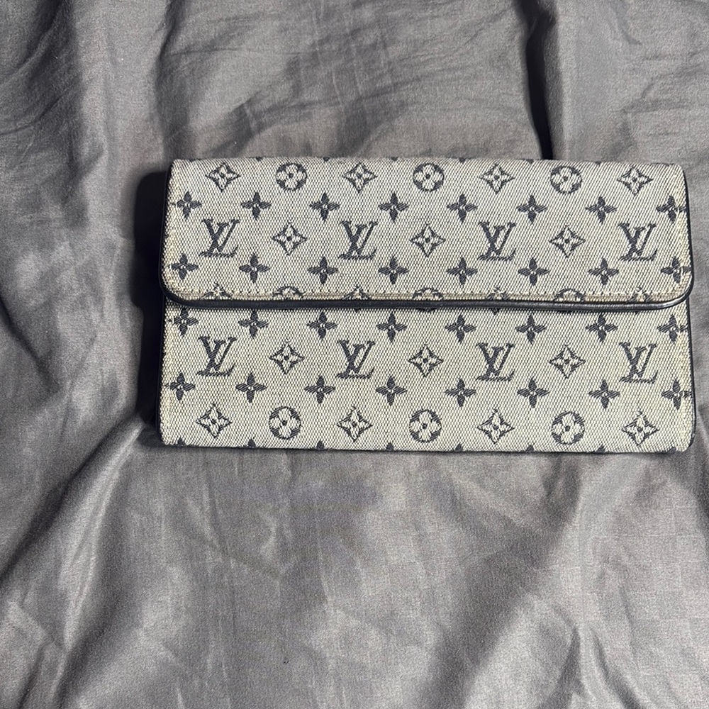 Louis Vuitton Gray and Blue Monogram Wallet